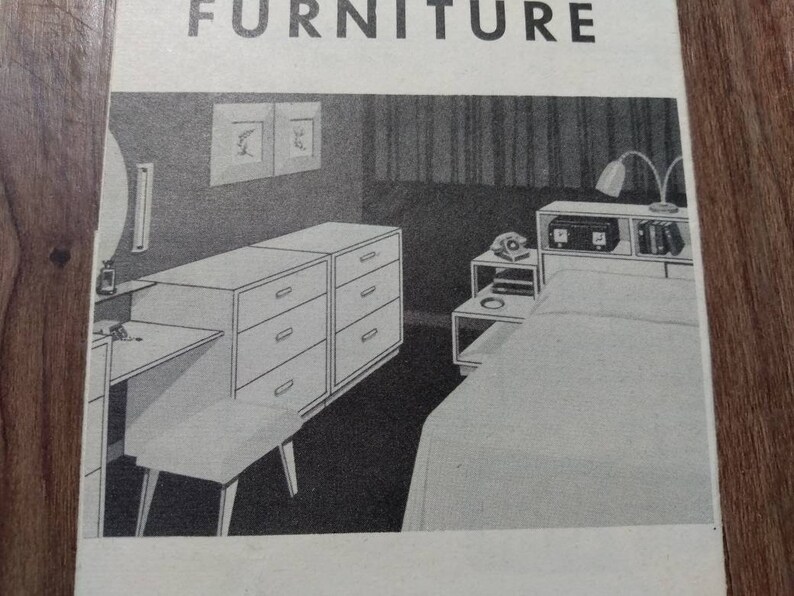 MCM Bedroom Furniture Construction Plans Headboard Dresser Etsy