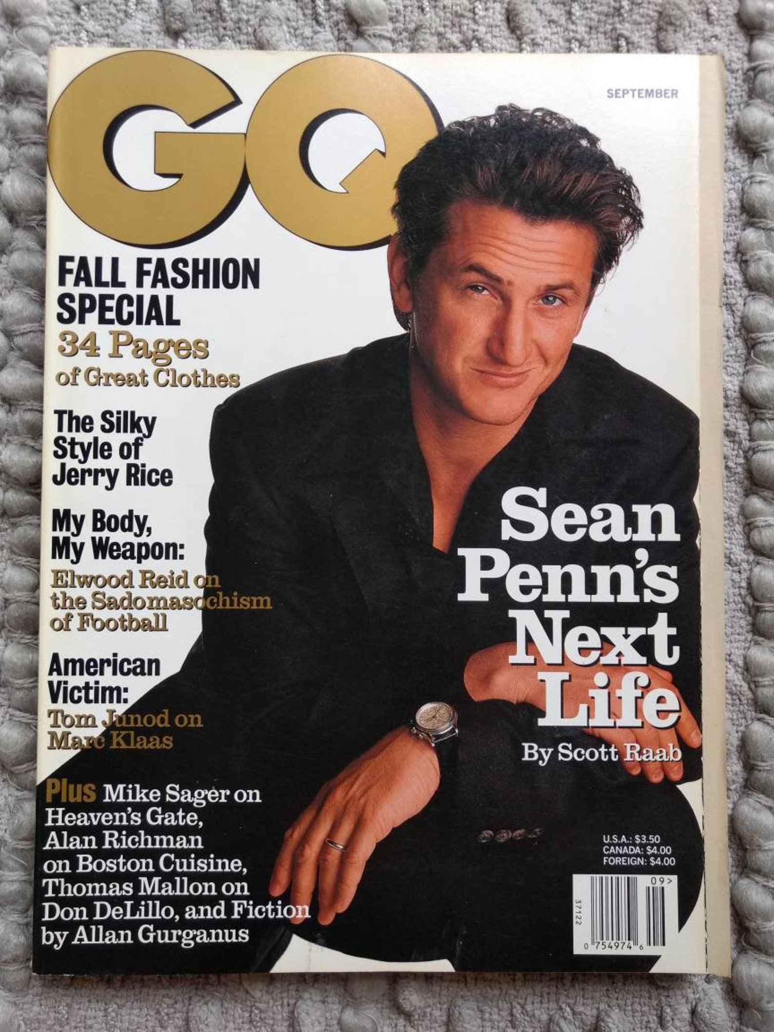 Vintage GQ Magazine Sean Penn Cover 90s | Etsy