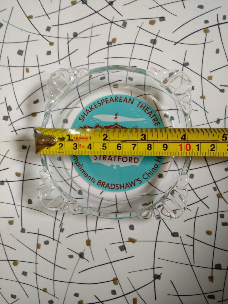 Vintage Ashtray Retro Turquoise Shakespearean Theatre Stratford Bradshaw/'s China Hall
