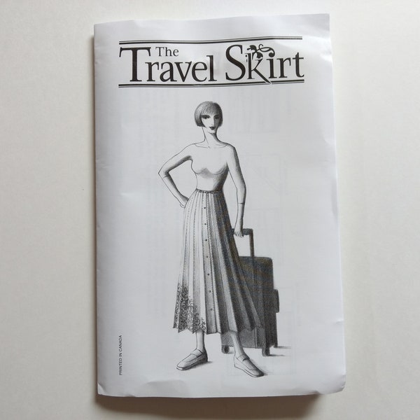 Pleated Travel Skirt Sewing Pattern Vintage 1990s Long Boho Retro