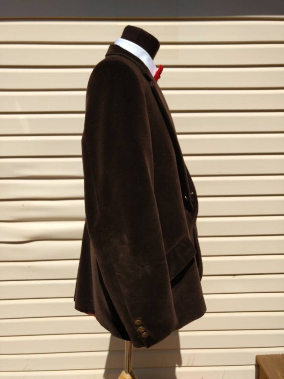 Brown Velvet Suit Jacket Sports Coat Mens Brown B… - image 3