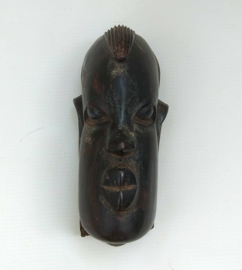 Wood Carved African Head Wall Hanging Ethnic Boho Home Decor Etsy