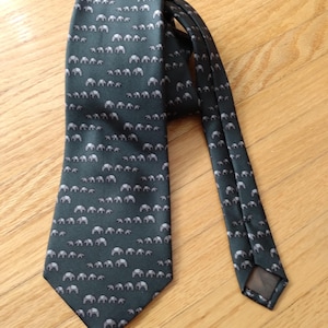 Vintage Elephant Neck Tie Jim Thompson Made in Thailand Necktie