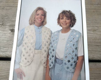 Womens Vest Sewing Pattern Woven Lattice Lace Vintage 1990s Cottagecore