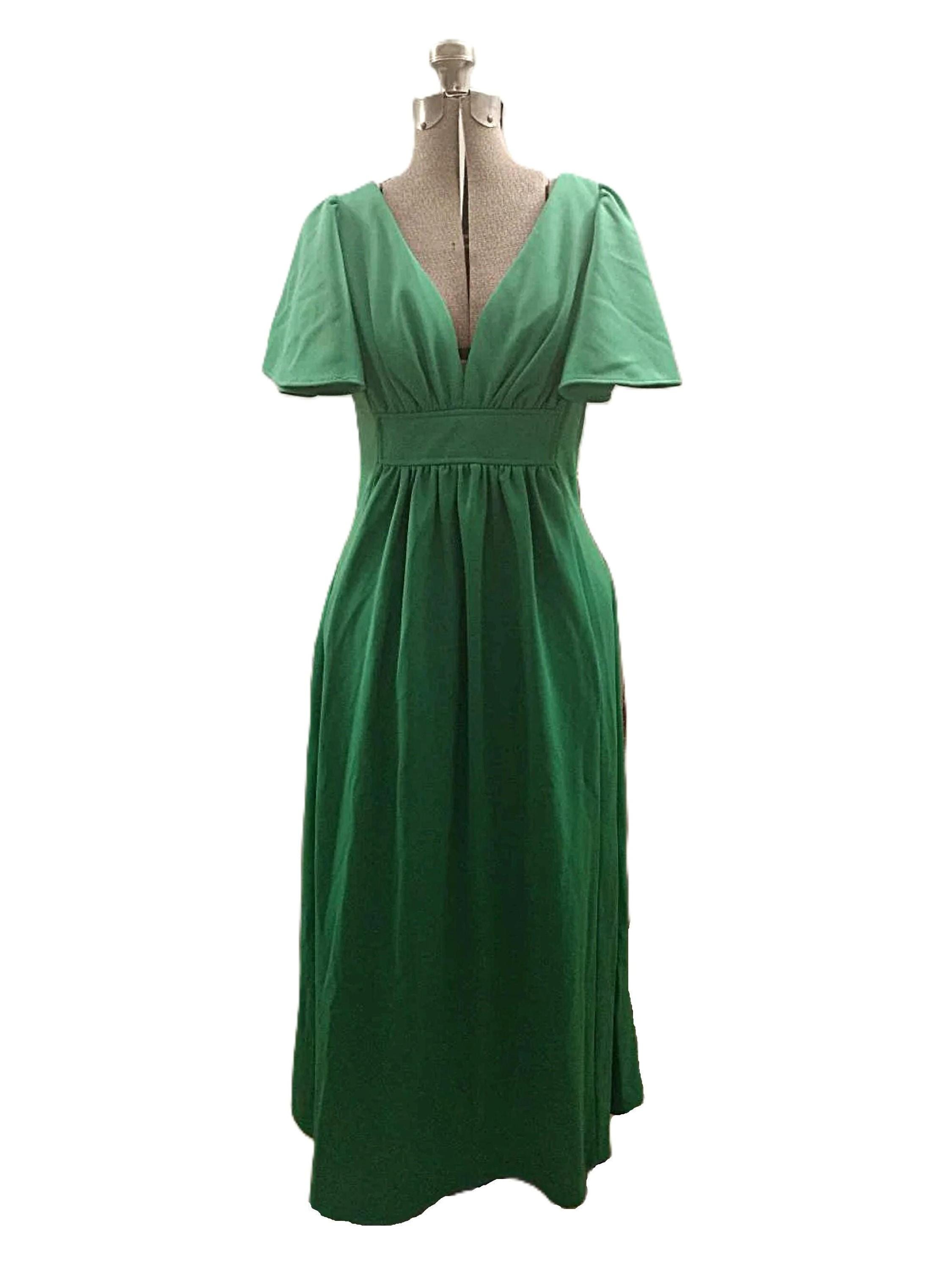 Plunge Green Dress - Etsy Plunge Green Dress - Etsy