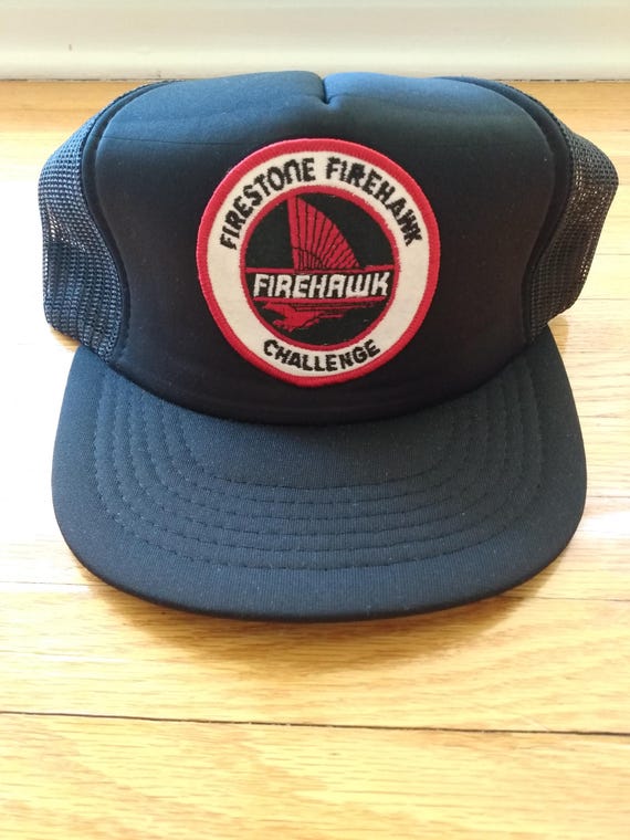 Vintage Trucker Hat Firestone Firehawk Challenge Mesh