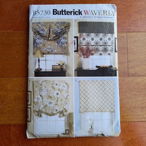 窓用シェードバランス縫製パターン Waverly Butterick 5730 UNCUT ドレープカーテン