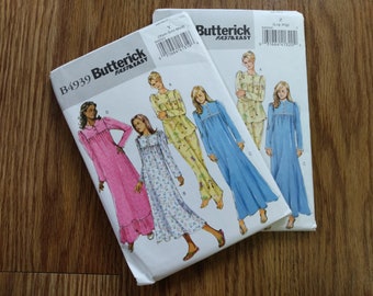 Nightgown Sewing Pattern Prairie Nightie Pyjamas Size XS Small Medium Butterick 4939 UNCUT