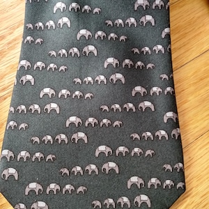 Vintage Elephant Neck Tie Jim Thompson Made in Thailand Necktie