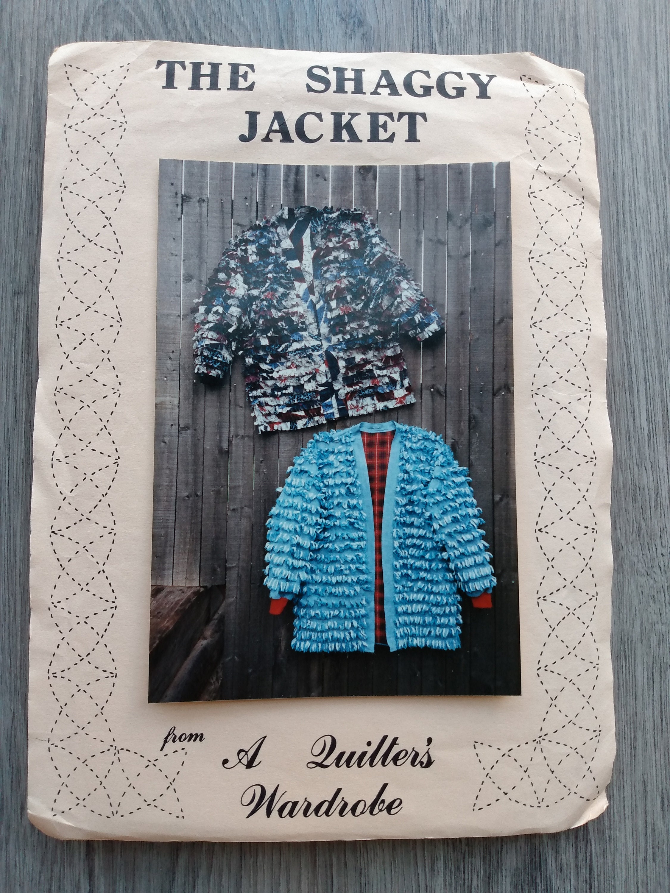 ジャケット・アウター OLD wool/quilting pattern blouson Quilted Boho Jacket Sewing Pattern S-XL Vintage 80s Folkwear