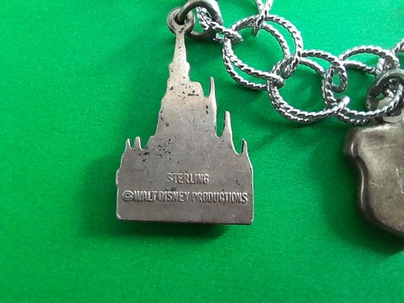 Vintage Charm Bracelet Disney Castle Sterling Sil… - image 10