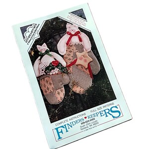 Vintage Kittens in Mittens Cat Christmas Decorations Sewing Pattern 90s Rustic UNCUT