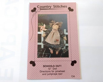 12" Doll Sewing Pattern "School's Out" by Brenda Gervais Country Stitches UNCUT