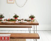 Dining Set - Reclaimed Oak Table and Matching Bench
