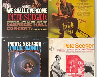 Pete Seeger - 4 LP Vinyl Lot - We Shall Overcome Greatest Hits Folk Music Live