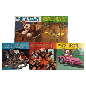 Gremlins Adventures Read-Along Vinyl Book & Record Set Complete Set Of 5 Cleaned