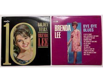 Brenda Lee - Lot de 2 vinyles LP vintage - 10 Golden Years & Bye Bye Blues - Nettoyé