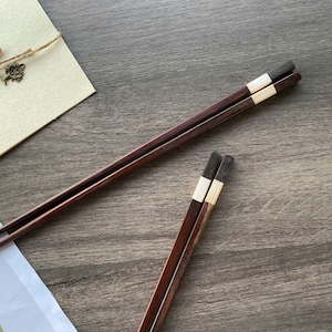 Handmade chopsticks, Rosewood chopsticks, Mother of pearl inlay, Wooden utensils