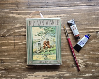Vintage Watercolor Journal – Rip Van Winkle Book Cover – Arches 140lb Cotton Paper – Handmade Sketchbook