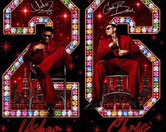 Usher Chris Brown PNG, Usher x Chris Brown Shirt Design, Rhinestone 96 PNG, Celebrity Shirt Graphic, Digital Download