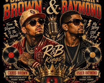 Usher Chris Brown Concert Tour Dates PNG, R&B Tour 2026 PNG Design, Chris Brown and Usher