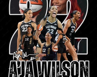 A'ja Wilson Aces Basketball PNG, Retro 90s Sport Graphic (Digital Download)