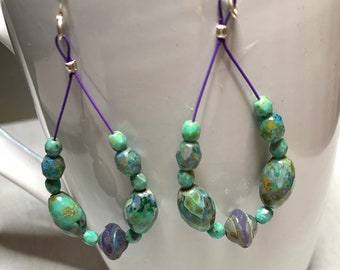 Czech Glass Hoop Earrings