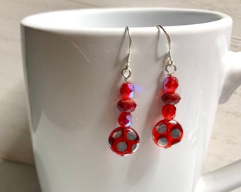 Festive Red Earrings