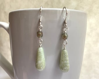 Czech Glass Dangle Earrings, Drop Earrings