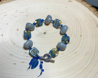Blue Czech Glass Bracelet