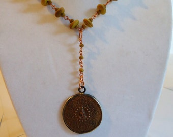 Olive Wood Buddha Pendant Necklace