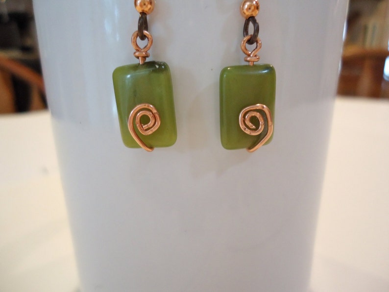 New Jade and Copper Earrings Etsy