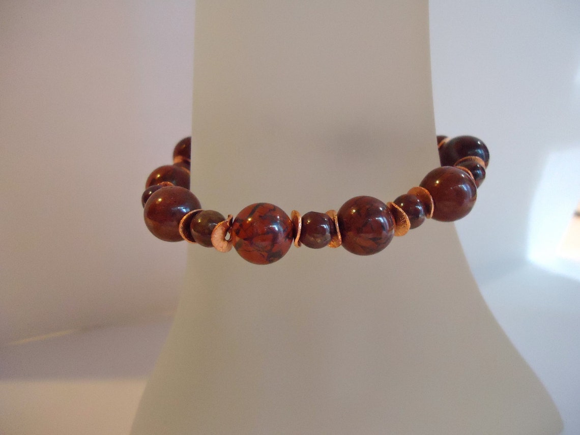 Poppy Jasper Bracelet Etsy