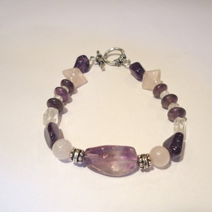 Amethyst and Rose Quartz Bracelet
