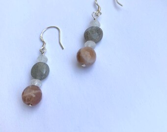 Labradorite Moonstone Earrings