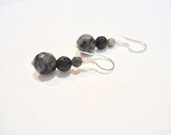 Black Labradorite and Onyx Earrings