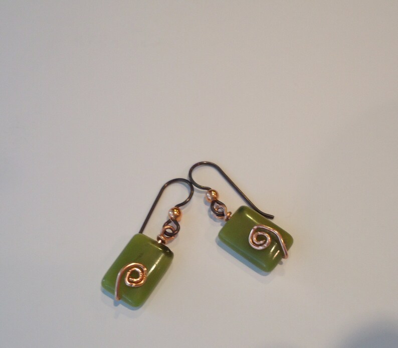 New Jade and Copper Earrings Etsy