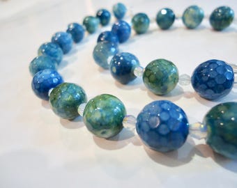 Blue Green Agate Necklace