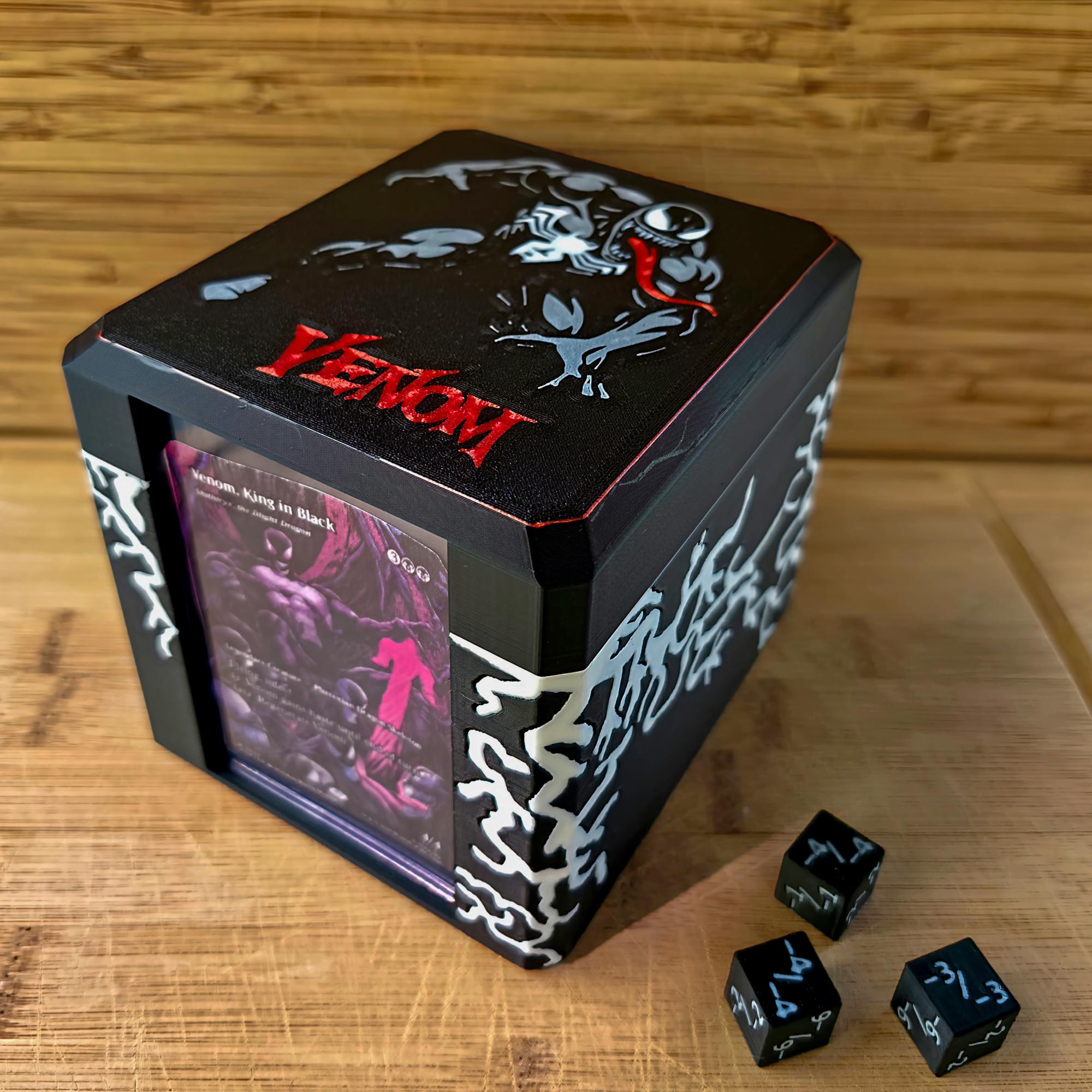 Venom Spider-man Magnetic MTG Commander Deck Box |command Station