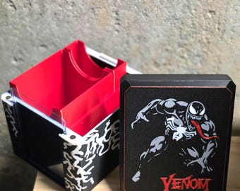 Venom Spider-man Magnetic MTG Commander Deck Box |command Station