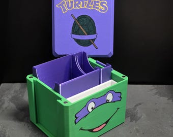 TMNT MTG Deck Box | Donatello Commander Deck Box | 3D Printed TCG Card Storage Top Loader Display