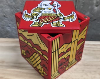 Kratos God of War MTG Deck Box | Commander Deck Box | 3D Printed TCG Card Storage Top Loader Display
