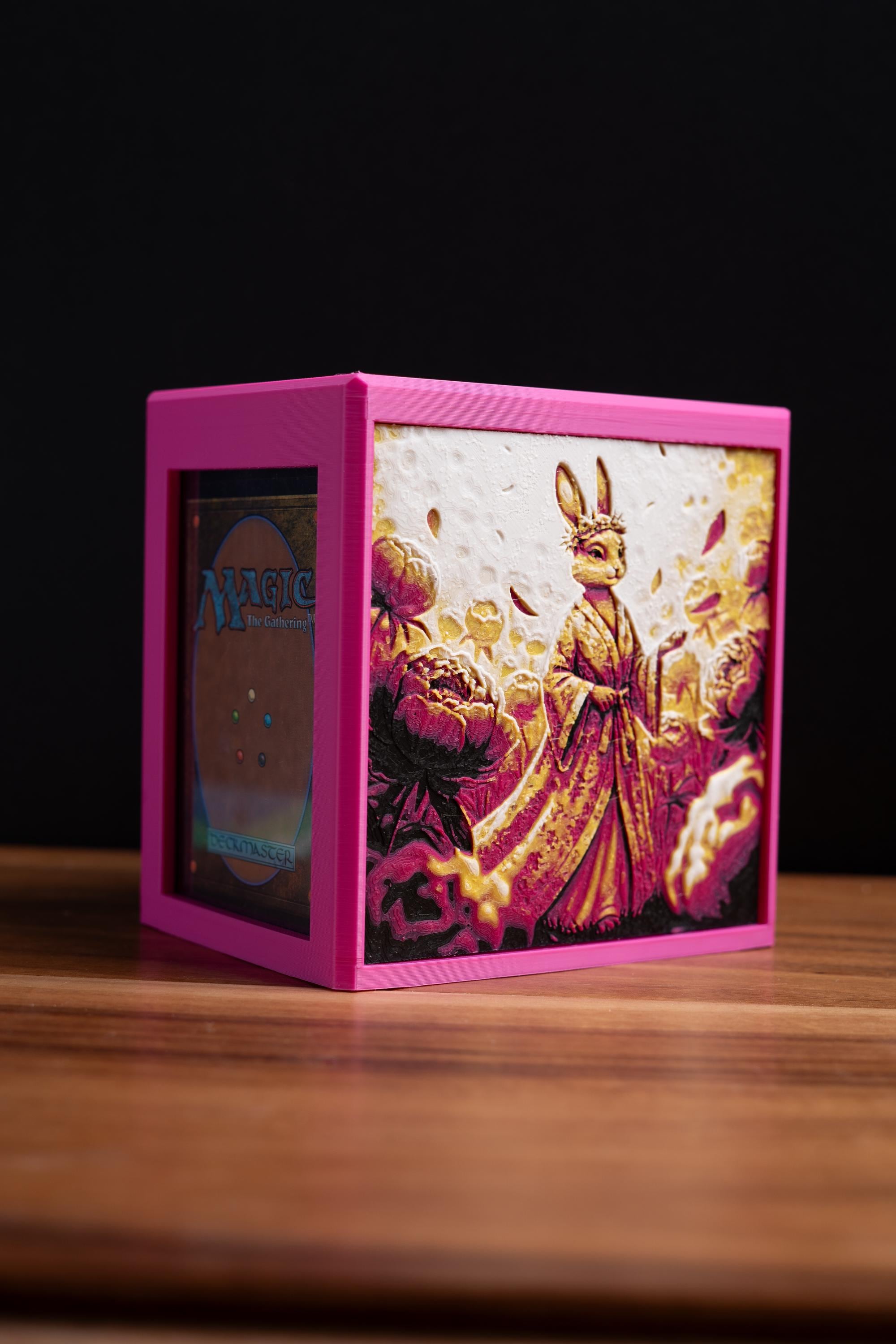 Ms Bumbleflower themed MTG Deck Box, EDH Commander Card Case  Ms. Bumbleflower Custom 3D‎ Printed Bloomburrow Magnetic Commander Deck Box with main image 2