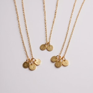 Collana con disco iniziale inciso: elegante gioiello personalizzato placcato in oro o argento per donna