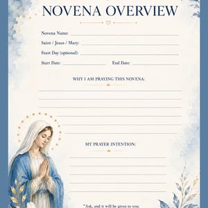 Catholic Novena Prayer Planner PDF | Printable Novena Journal | 9 Day Prayer Tracker | Catholic Prayer Journal | Digital Download image 8