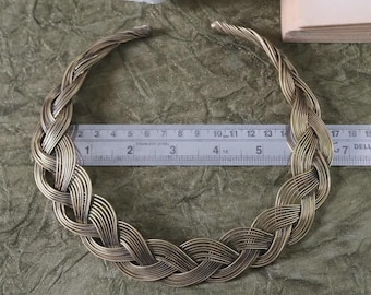 Viking Braided Torc Necklace, Bronze Celtic Torque Choker, Ancient Norse Jewelry, Historical Reenactment, Handmade Gift for Him or Her