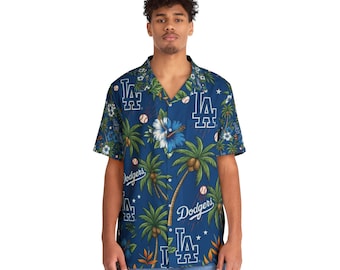 LA Baseball Floral Hawaiian Shirt