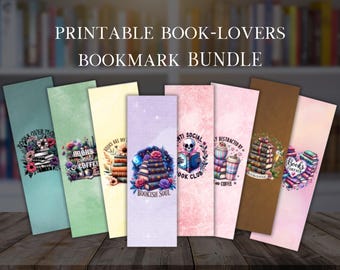 Printable Bookmarks Bundle | Set of 8 Aesthetic Reading Bookmarks for Book Lovers | Digital Download | Bookish Gifts | Reading Accessories
