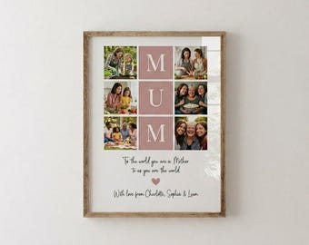 Personalized Mum Photo Collage Print, Custom Mother's Day Gift Keepsake