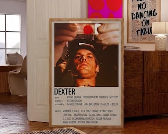 Dexter Poster, Retro Crime TV Show Wall Art, Dark Minimalist Thriller Print, Vintage TV Series Decor, Aesthetic Room Poster